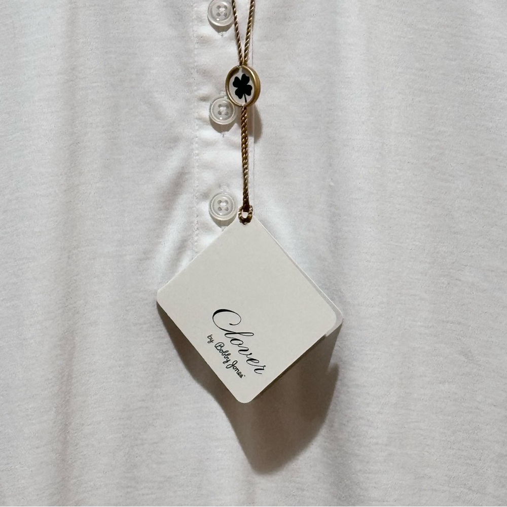 Clover Bobby Jones Womens Solid Supreme Short Sleeve Polo Shirt White Size S NWT - Picture 5 of 16